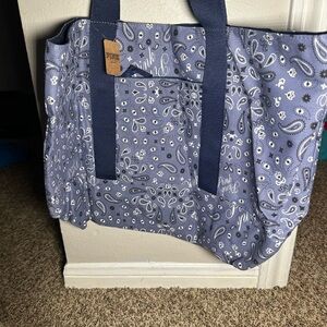 PINK Victoria's Secret Blue Paisley Tote Bag